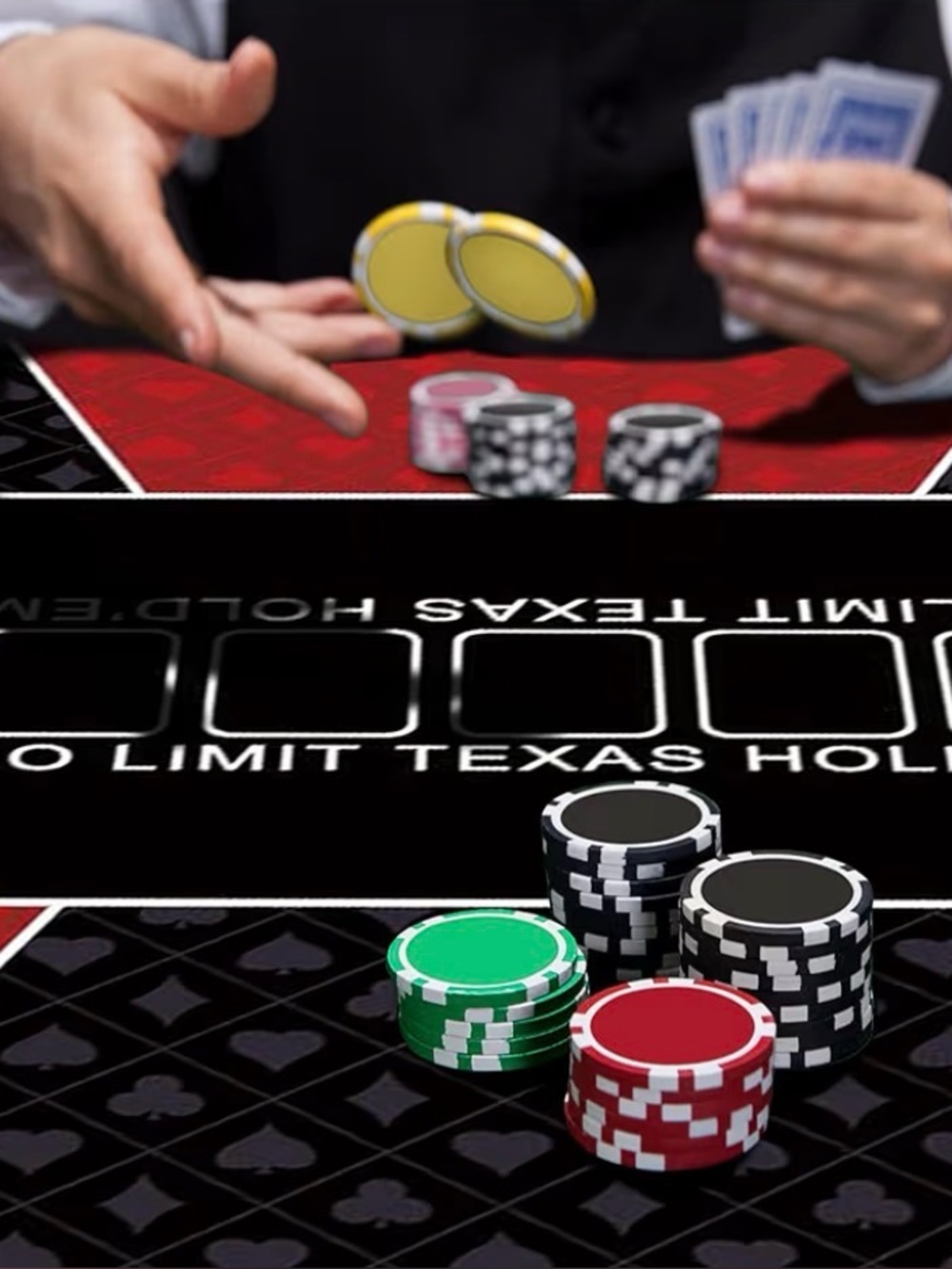 Texas Hold’em Poker Mat 70x35 Waterproof Non Slip Table Top NEW